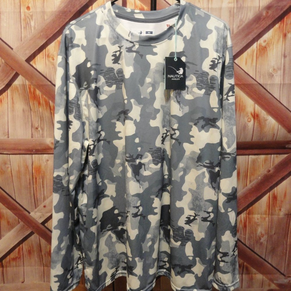 Nautica Angler CAMO long sleeve Vented Fishing Quick dry Sun protection …